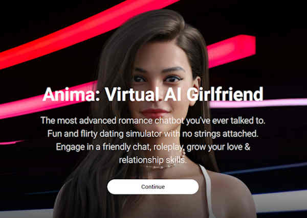 My Anima AI website